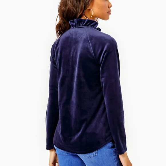 Lilly Pulitzer Skipper Round Hem Velour Popover - Picture 4 of 9